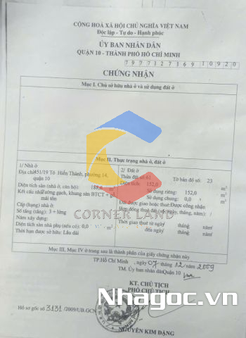 Bán nhà 451/19 Tô Hiến Thành, Phường 14,  Quận 10, Hồ Chí Minh